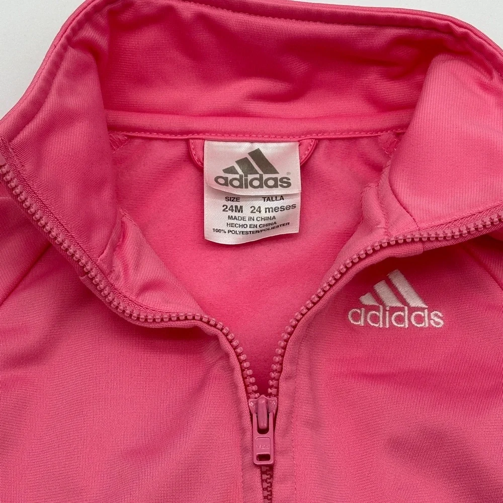 Adidas‎ Girls Pink 3-Stripe Full Zip Track Jacket AG4823 Size 24M